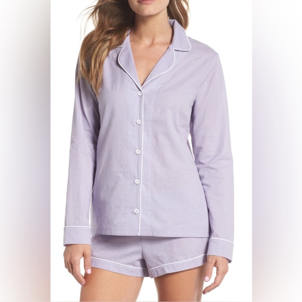 UGG Cassandra Check Pajamas purple two piece matching set XS